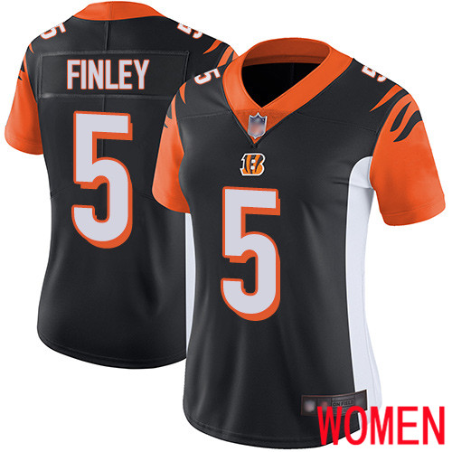 Cincinnati Bengals Limited Black Women Ryan Finley Home Jersey NFL Footballl #5 Vapor Untouchable->youth nfl jersey->Youth Jersey